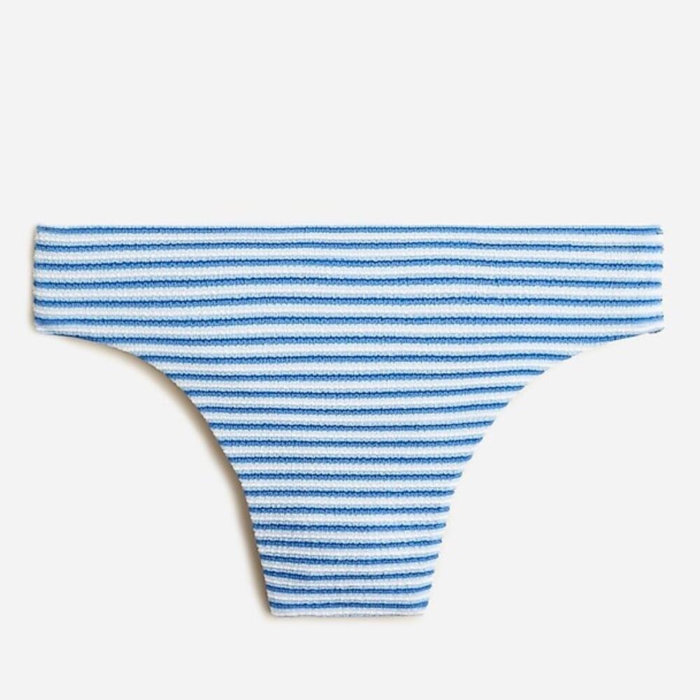 J. Crew Textured High Rise Bikini Bottom Blue White Stripe Women's 3X BF208 $59